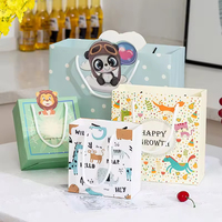Sacs cadeaux en papier imprimés avec des motifs d'animaux personnalisés, avec poignée, pour les fêtes d'anniversaire des enfants, les fêtes de naissance, les emballages de cadeaux