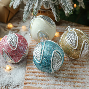 GANGHENG Accesorios Navidenos Novedades 8cm Décoration d'arbre de Noël Festival Décoration intérieure Boule de 8cm Poudre collante - Product Image 2