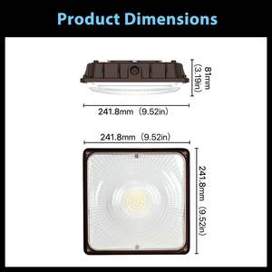 LED-Überdachungsleuchte 45W 6300LM 5000K Tageslicht 120-277V IP65 Wasserdicht Außenbereich Lager Werkstatt Carport Eingang Büro - Product Image 3