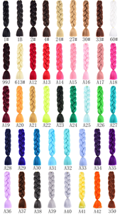 <span class=keywords><strong>Perruque</strong></span> tressée africaine en cheveux synthétiques haute température, tresses jumbo, tresses doubles, toutes les couleurs disponibles - Product Image 4