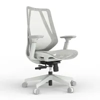 Chaise de bureau exécutive à dossier en maille avec support lombaire réglable, chaise de direction pour espace de travail privé