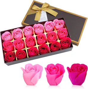 Kichen produtos novos e únicos 2024 treending flor sabonete perfumado banho pétalas de rosa Óleo essencial Rose Soap Set forma pétalas