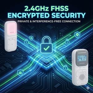 Monitor de Audio Inalámbrico de 300 Metros de Alcance, Sin Interferencias, con Alerta Sonora por Vibración, 6 Canciones de Cuna, Máquina de Ruido Blanco para Dormir Bebés - Product Image 5