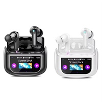 Casque audio sans fil véritable 2026 HE-076D JL LED avec écran tactile couleur, affichage numérique, pour le sport et le gaming, avec réduction de bruit active (ANC) et environnementale (ENC)