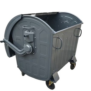 Contenedor de Basura de Acero Galvanizado en Caliente Estilo Europeo, 1100L, con Ruedas, Contenedor de Residuos Metálico para Exteriores, Forma Rectangular - Product Image 5