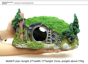 Casetta Paesaggistica in Resina Sintetica per Acquario, Rifugio per Pesci e Gamberetti, Casa per Granchi Eremiti e Insetti, Casetta sull'Albero Stile Hobbit - Product Image 6