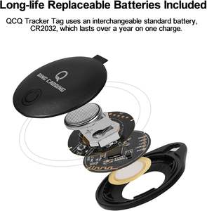 جهاز تتبع بلاستيكي QING CAOQING مع تطبيق (لنظام iOS فقط) لتحديد موقع المحفظة والمفاتيح والحقائب والأمتعة مع بطارية قابلة للاستبدال، قطعتان - Product Image 5