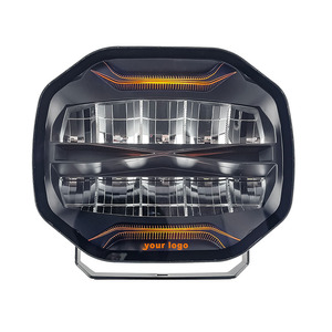 Lampe LED pour <span class=keywords><strong>camion</strong></span> 23000LM 6000K <span class=keywords><strong>super</strong></span> lumineuse 230W 9 pouces, double couleur d'avertissement DRL, ECE R148 R149 R10 pour camions lourds européens - Product Image 1