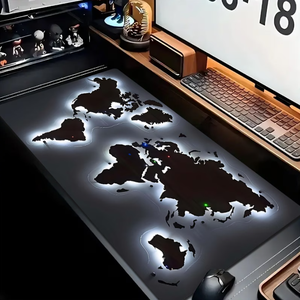 Tapis de souris et de clavier lavables, tapis de souris pour ordinateur portable, tapis de bureau avec un design de <span class=keywords><strong>carte</strong></span> <span class=keywords><strong>du</strong></span> <span class=keywords><strong>monde</strong></span> coloré et lumineux - Product Image 1