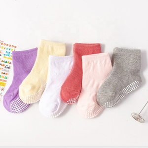 도매 남여 공용 신생아 양말 그립 아기 유아 어린이 미끄럼 방지 유기농 면 발목 승무원 양말 세트 - Product Image 6