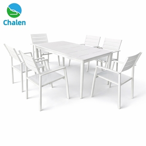 Modern Luxury 7-Piece Aluminum Outdoor <b>Dining</b> Table Set Stylish Metal Furniture for Hotel & Restaurant for Living Room Exterior - Product Image 1