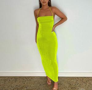 2024 <span class=keywords><strong>été</strong></span> Sexy <span class=keywords><strong>dos</strong></span> ouvert à lacets soutien-gorge suspendu cou <span class=keywords><strong>longue</strong></span> <span class=keywords><strong>robe</strong></span> <span class=keywords><strong>dans</strong></span> un style et N - Product Image 6