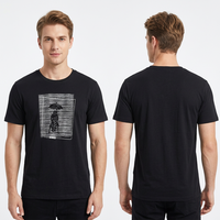 T-shirt en coton graphique pour homme 180 GSM, col rond, manches courtes, écologique, respirant, imprimé sur mesure, marque privée, OEM