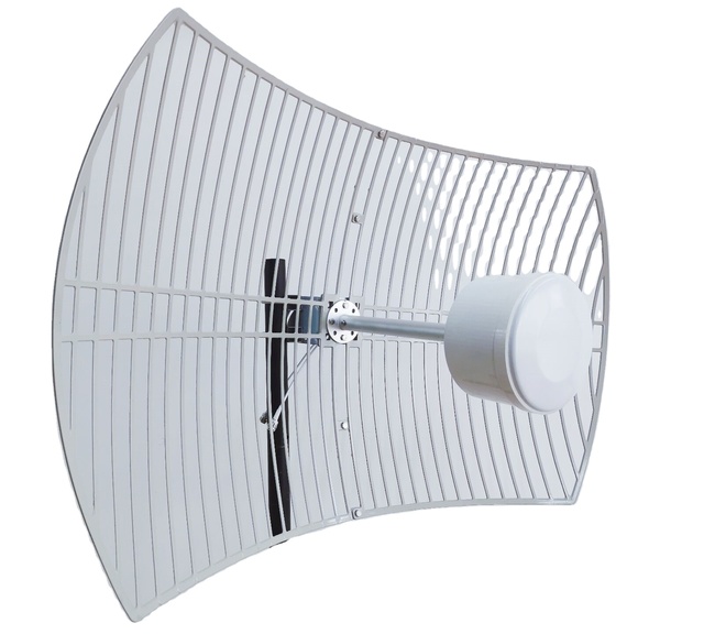 24dBI 698-3800MHz 2G 3G 4G 5G Double Polarized Parabolic Antenna for Mobile Phone Signal Amplifier