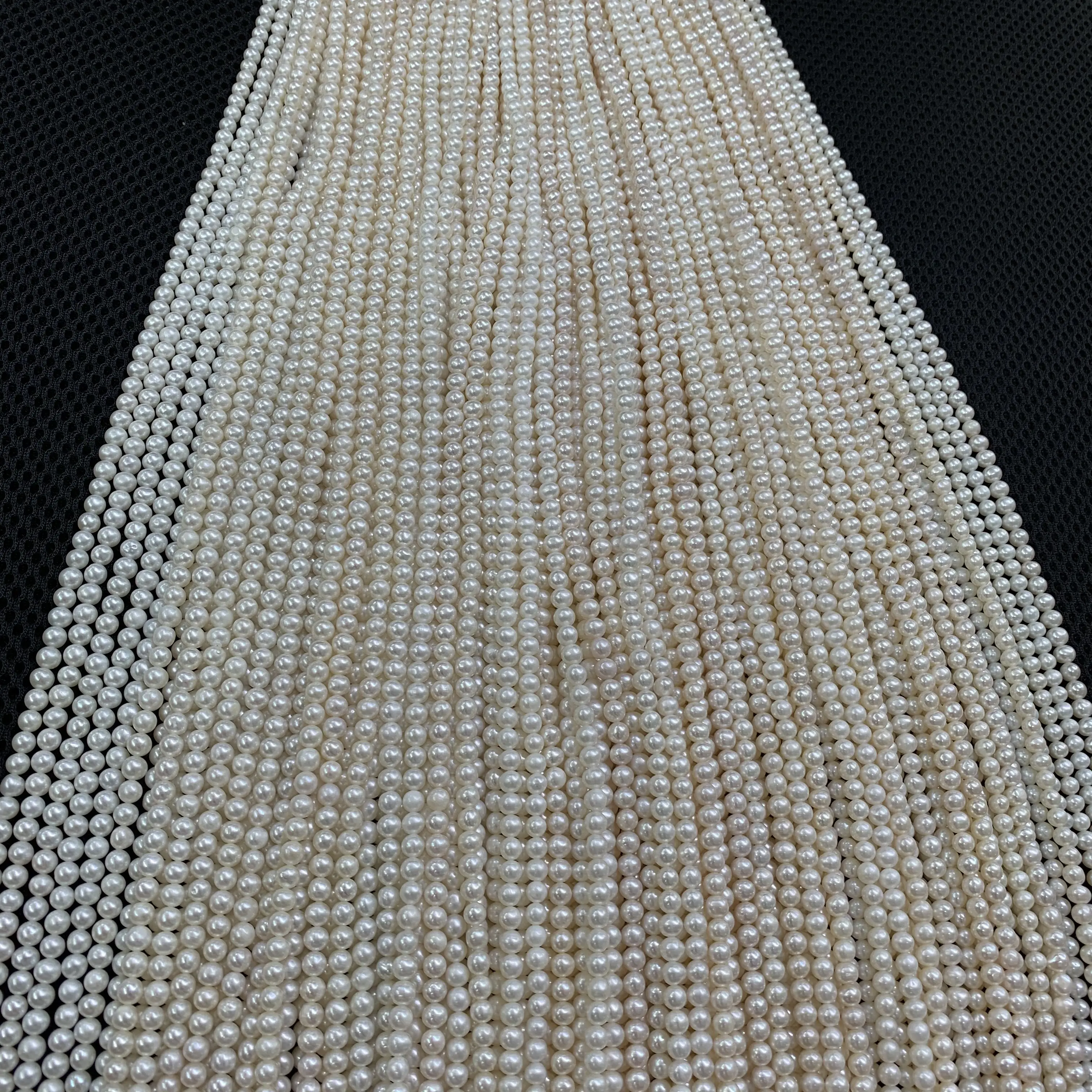 4-5mm white cultured natural real freshwater pearl strand string beads wholesale loose near round fresh water freshwater pearl