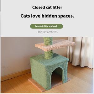 Gatto TreeCactus dal pavimento al soffitto torre del gatto con 5 livello gatto arrampicata torre con piattaforme amaca accogliente e palle penzolanti - Product Image 3