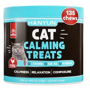 HANYUN Hem Cat Calming Chews Pet Supplements Nutritional Vitamins Supplement For Cats Stress And Anxiety Relaxation