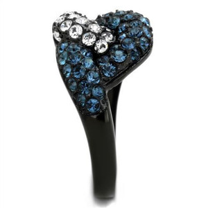 TK1833 IP nero (placcatura ionica) anello in acciaio inox con T - Product Image 1