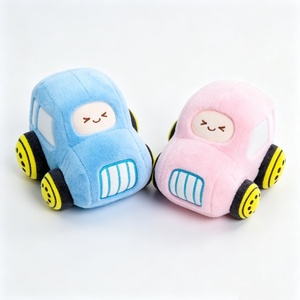 Juego de peluches de coche personalizados, lindos peluches de coche de dibujos animados, par de peluches de coche azul y rosa - Product Image 1