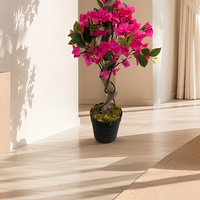 Arbre artificiel de bougainvillier de 1,5 m, fleurs roses, tronc en plastique, écologique et durable pour la décoration de la maison, de l'hôtel, de la villa et du jardin