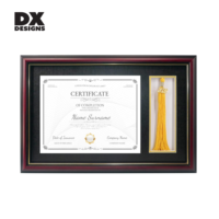 Bingkai Sertifikat Kayu Ukuran Khusus DX Designs dengan Tempat Rumbai, Bingkai Pajangan Diploma, Bingkai Sertifikat Kehormatan, Bingkai Penghargaan Prestasi