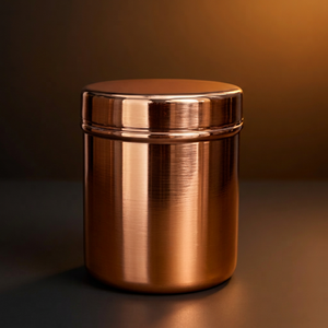 Recipiente Redondo Hermético para Alimentos de Cobre, Tarro para Especias de Diseño Minimalista con Acabado Pulido, 1 Capa, Mantiene la Frescura - Product Image 1