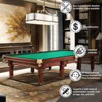 Personnalisez la table de billard russe professionnelle de 12 pieds en chêne, dalle de marbre de style rétro classique