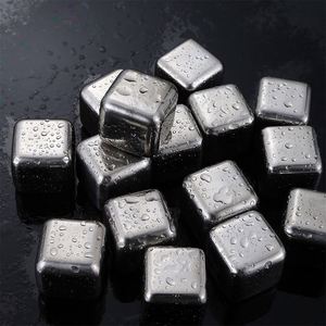 Accesorios de Bar de Piedras Metálicas Reutilizables, Cubos de Hielo de Acero Inoxidable para Whisky con Pinzas para Hielo - Product Image 5