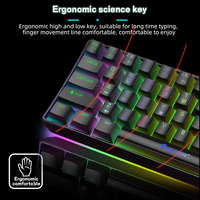 Clavier mécanique de jeu JERTECH JK540 personnalisé, blanc, mini-split, 60 %, avec interrupteurs rouges, filaire, RGB, pour gamers