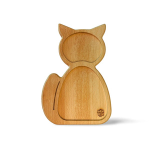 Plateau alimentaire en bois pour enfants Evonik Cartoon avec compartiments, plateau de service en bambou, plat à pain créatif pour la maison - Product Image 3