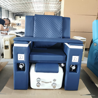 Chaises de pédicure modernes Massage complet du corps de luxe Fauteuil de pédicure spa bleu Spa pour les pieds sans plomberie avec surf et éclairage LED