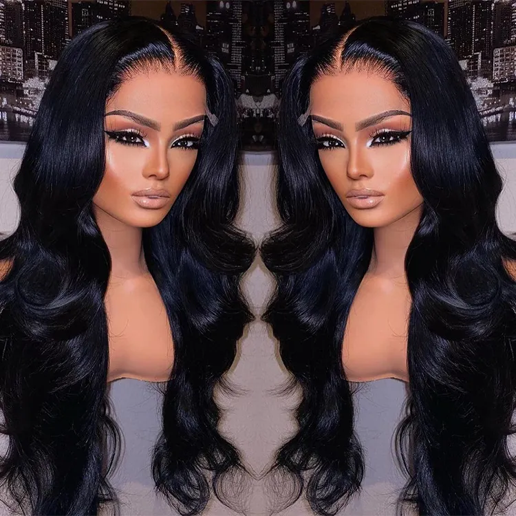 Virgin Transparent pre plucked hd lace front wigs Raw Indian Body Wave Human Hair 13x4 Lace Front wigs For Black Women