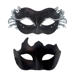 หน้ากากแฟนซีสำหรับคู่รักชาวจีน หน้ากากโลหะรูปผีเสื้อแบบโรมัน สำหรับงานปาร์ตี้ฮาโลวีน แบบครึ่งหน้า - Product Image 2