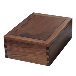 Boîte de rangement en noyer noir écologique faite à la main à trois compartiments avec couvercle rabattable, joint en queue d'aronde, <span class=keywords><strong>bois</strong></span> massif, style vintage, organisateur de bureau - Product Image 5