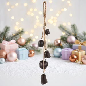 Metal <b>Bell</b> Wind <b>Chime</b> Hanging Ornament Round Shape Cast Plated Black Nickel Decorative Rattler for Home Decoration - Product Image 6
