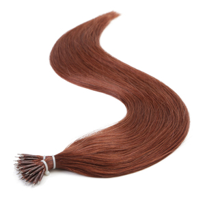 K.SWIGS 33# Auburn Nano Ring Hair <b>Extensions</b> 100% Virgin Human Hair Straight Cuticle Aligned No Tangle Reusable Bulk Wholesale - Product Image 4