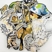 Patchs brodés thermocollants camouflage animaux sauvages : loup, ours, aigle