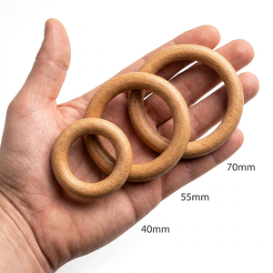 Anillo de Madera Natural en Varios Tamaños, de 25 mm a 70 mm, Aro de Madera Lisa sin Acabado para Manualidades Personalizadas, Decoración Colgante - Product Image 3