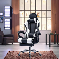 Chaise de jeu confortable pour bureau à domicile Chaise de jeu Razer PC Computer RGB LED Light avec repose-pieds