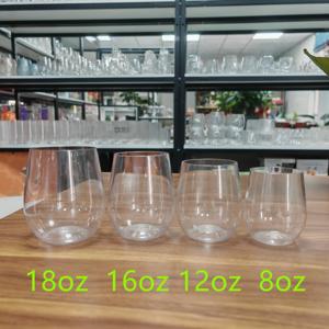 Copas de vino de plástico PET irrompibles desechables, reciclables y sin BPA - Product Image 3