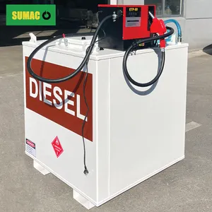 Sumak Groothandel Mobiele Portabiliteit 1000 Liter Tankstation Ibc Dieselolie Opslag Brandstoftank Met Pomp