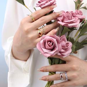 Женские обручальные кольца с натуральным фианитом, 925 стерлингового серебра - Product Image 5