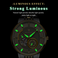 Montre Mécanique Lumineuse Étanche Poedagar Original de Luxe à Bracelet en Acier pour Hommes