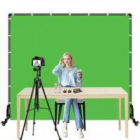 Stand Backdrop Layar Hijau 2x3M yang Dapat Dipindahkan dengan Roda, Penyangga Latar Belakang Bergerak untuk Fotografi dan Video Studio dengan Greenscreen
