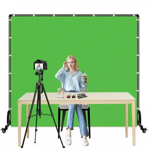 Support de fond vert mobile 2x3M avec roues pour studio photo et vidéo, support de fond roulant avec écran vert - Product Image 2