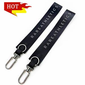 Custom Printed Logo Woven Nylon Jacquard Keychain Short Wrist Lanyard With High Quality Metal <b>Hook</b> - Product Image 2