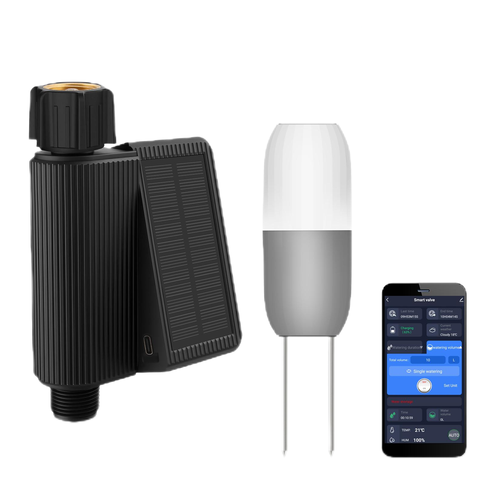 Werer solaire WIFI noir + compteur de sol WIFI