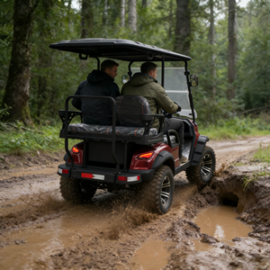 Voiture électrique à 4 places dérivée de la <span class=keywords><strong>moto</strong></span> tout-terrain, cadre en acier léger, conduite stable sur les routes accidentées - Product Image 1