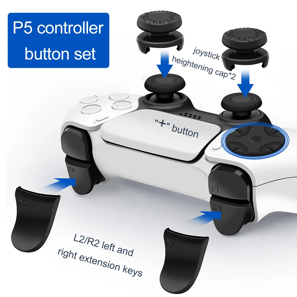 8 in 1 PS5 Thumb-Stick Grip Rocker Abdeckung L2R2 Joystick Taste Schutzhülle Gamepad Abdeckung Shell für PlayStation 5