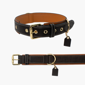 Obral besar kerah anjing pesona kerah anjing kulit dengan gesper desain grosir pita pribadi mewah Anda pita cokelat padat - Product Image 5